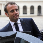 El presidente francés, Emmanuel Macron, en Los Invalidos.-/ POOL