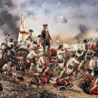 Lienzo de  Augusto Ferrer-Dalmau sobre la batalla de Pensacola dirigida por Bernardo de Gálvez.-