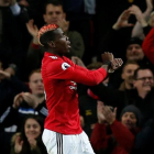 Paul Pogba celebra su gol con los brazos cruzados en recuerdo a las personas esclavizadas.-ANDREW YATES