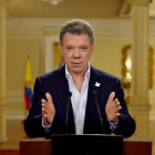 El presidente de Colombia, Juan Manuel Santos, ayer.-Foto: EFE
