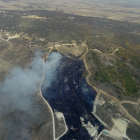 Vista aérea de la zona afectada por el incendio. JCYL