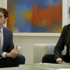 Mariano Rajoy, durante la reunión que mantuvo con Albert Rivera, de Ciudadanos, en el Palacio de la Moncloa.-JOSÉ LUIS ROCA