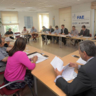 Reunión ayer de la mesa de infraestructuras del Plan Estratégico en la sede de FAE.-ISRAEL L. MURILLO