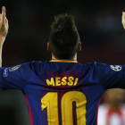 Messi celebra un gol.-AP