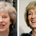 Theresa May, a la izquierda, y Andrea Ledsom, derecha.-AP