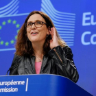 La comisaria europea de Comercio, Cecilia Malmstrom.-/ EFE / OLIVIER HOSLET