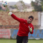 Mikel Aurreko durante un entrenamiento en Tardajos.-RAÚL G. OCHOA