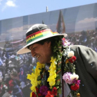 El presidente de Bolivia, Evo Morales, durante la inaugiración del museo que ensalza su figura en Orinoca (Bolivia).-REUTERS / DAVID MERCADO
