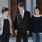 Las exdiputadas de la CUP Mireia Boya (izquierda) y Anna Gabriel (derecha), dos de las investigadas como miembros de la plana mayor del proceso independentista.-RUBEN MORENO GARCIA (ARCHIVO)