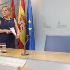 La vicepresidenta de la Junta, Rosa Valdeón, llega a la rueda de prensa posterior al Consejo de Gobierno.-Ical