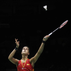 Carolina Marín, durante su último partido. /-MARK SCHIEFELBEIN (AP)