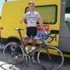 Eirk Kramer celebra la victoria conseguida en la mañana de ayer en Burgos.-RAÚL OCHOA