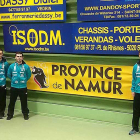 Fran Berzosa y sus pupilos del Colina Clinic durante la disputa de la primera fase de la ETTU Cup 2016 en Namur-ECB