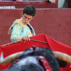 El gaditano David Galván estoqueó ayer la corrida de Bañuelos en Madrid.-ECB