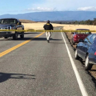 Acceso cortado a Rancho Tehama, en California, tras el tiroteo.-AP / JIM SCHULTZ