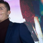 Cristiano Ronaldo, este jueves durante la presentación de su colonia.-EFE / LUCA PERGIOVANNI