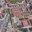 Imagen aérea de los terrenos que tiene el Ministerio de Defensa desde el Diego Porcelos hasta Artillería.-ECB