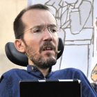 Pablo Echenique, ayer en Soria.-E. M.