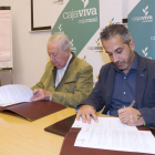 Pedro García Romera y Ángel de Propios firman el convenio.-ISRAEL L. MURILLO