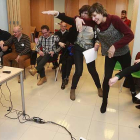 Los participantes de la Lanzadera en un momento de la presentación, ayer, en el Vivero  de Empresas municipal  de Gamonal.-RAÚL G. OCHOA