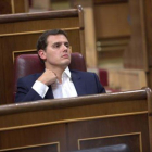 Albert Rivera, ayer por la tarde, en su escaño-DAVID CASTRO