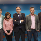 David Vázquez, Cristina Cid,el candidato del PP a la Alcaldía de Palencia, Alfonso Polanco, Hector Calderón y Sergio Lozano-Ical