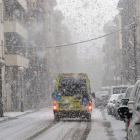 Briviesca se cubrió de nieve a última hora tarde por una fuerte tormenta-G. G.