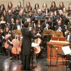 La Orquesta Sinfónica de Burgos, durante uno de los conciertos de la pasada temporada en el Fórum.-Raúl Ochoa