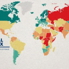 Mapa de la paz mundial realizado por el 'IEP' este 2015.-IEP