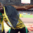 Usain Bolt, tras ganar la prueba de 100 metros en el Mundial de Pekín.-EFE