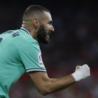 Benzema fue el autor del único gol del partido.-AP / MIGUEL MORENATTI
