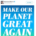 El tui de Macron con el mensaje 'Make our planet great again'.-