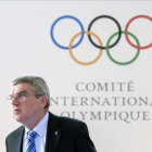 El presidente del COI, Thomas Bach, en el acto inaugural de la cumbre antidopaje en Lausana-FABRICE COFFRINI / EFE