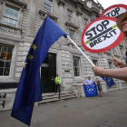 Una mujer protesta contra el 'brexit'.-EFE