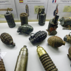 Diferentes tipos de munición encontrada por el Equipo de Desactivación.-ECB