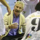 Evaristo Pérez Torices se dirige a sus jugadores durante un tiempo muerto.-RAÚL OCHOA