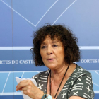La portavoz de Sanidad del Grupo Parlamentario Socialista, Mercedes Martín, hace balance de las políticas sanitarias de la Junta en esta legislatura.-ICAL