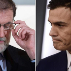 Mariano Rajoy y Pedro Sánchez en dos imágenes de archivo.-/ AFP