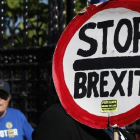Protesta contra el ’brexit’ ante Westminster, ayer.-AP / ALASTAIR GRANT