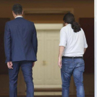 Pedro Sánchez y Pablo Iglesias, el pasado septiembre, en la Moncloa.-DAVID CASTRO
