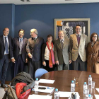 Directivos del Grupo O. Fournier y de González Byass, junto a Velasco (I).-ECB