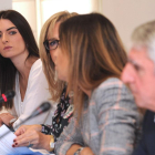 Sara León, Emiliana Molero, Carolina Blasco y José Ángel Martínez, en un momento de la rueda de prensa.-ISRAEL L. MURILLO