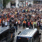 Manifestación de los CDR y la izquierda radical, en la plaza Urquinaona.-ÁNGEL GARCÍA