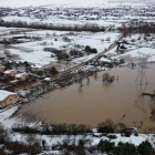 Imagen de la zona de la Bureba, donde la nieve y el agua también hicieron acto de presencia dificultando también el tráfico-G. G.
