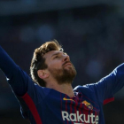Messi celebra el gol que anotó en el clásico del 23 de diciembre.-/ RODRIGO JIMÉNEZ