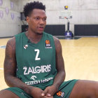 Captura de la entrevista realizada a Thompson, ayer, en Kaunas.-TWITTER / @BCZALGIRIS
