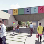Imagen de la zona de acceso a la nueva escuela propuesta por el equipo redactor del proyecto.-ECB