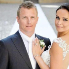 Kimi Raikkonen y Minttu Virtanen, recién casados.-TWITTER