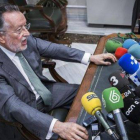 El vicealcalde de Valencia, Alfonso Grau, en la rueda de prensa que ha ofrecido este lunes.-Foto: MIGUEL LORENZO