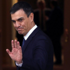 Pedro Sánchez, en junio pasado, durante la recepción al presidente de Ucrania.-BALLESTEROS (EFE)